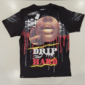 Contender Label|Drip Too Hard Art Work|Black Short Sleeve|Size Large